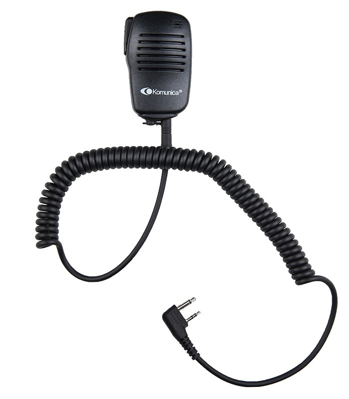 Komunica PWR-6001 haakse 2-Pin standaard speaker microfoon met 3,5mm headsetaansluiting 