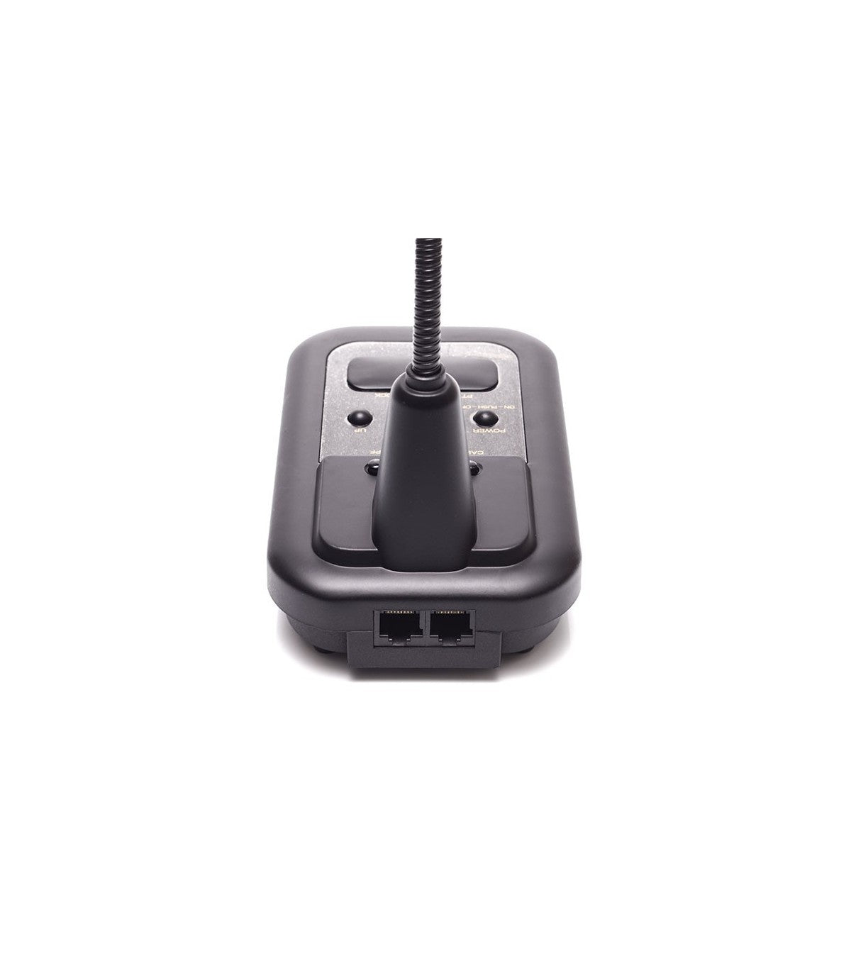 Komunica AV-908 tafelmicrofoon voorzijde met aansluitingen