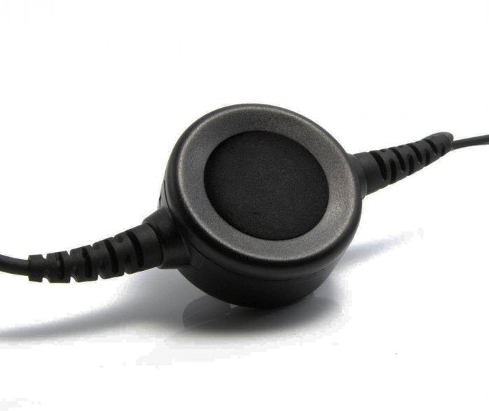 Voorzijde van de PTT-knop die aan de Komunica NC-PRO-IL Icom headset kabel zit