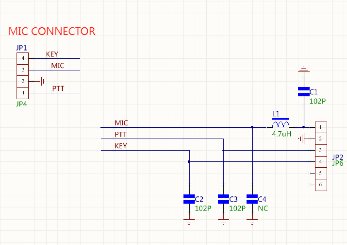 Aansluitschema handmicrofoon van de Moonraker Titan V2 10-meter transceiver
