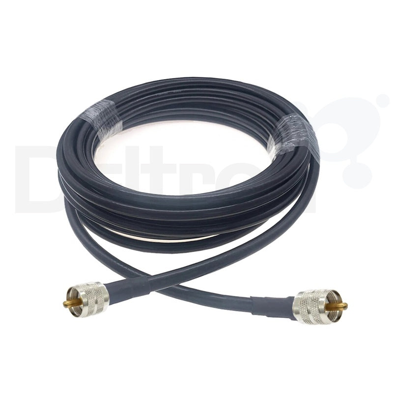 RG213 coaxkabel 10 meter met gesoldeerde PL-259 (UHF-M) connectoren