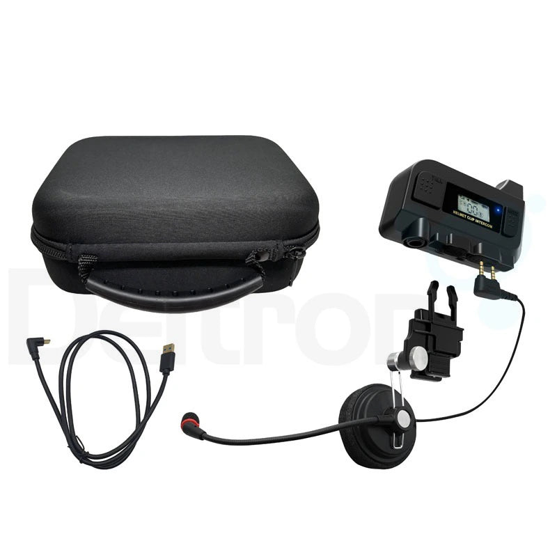 Maytel Helm clip intercom met accessoires en opbergkoffer