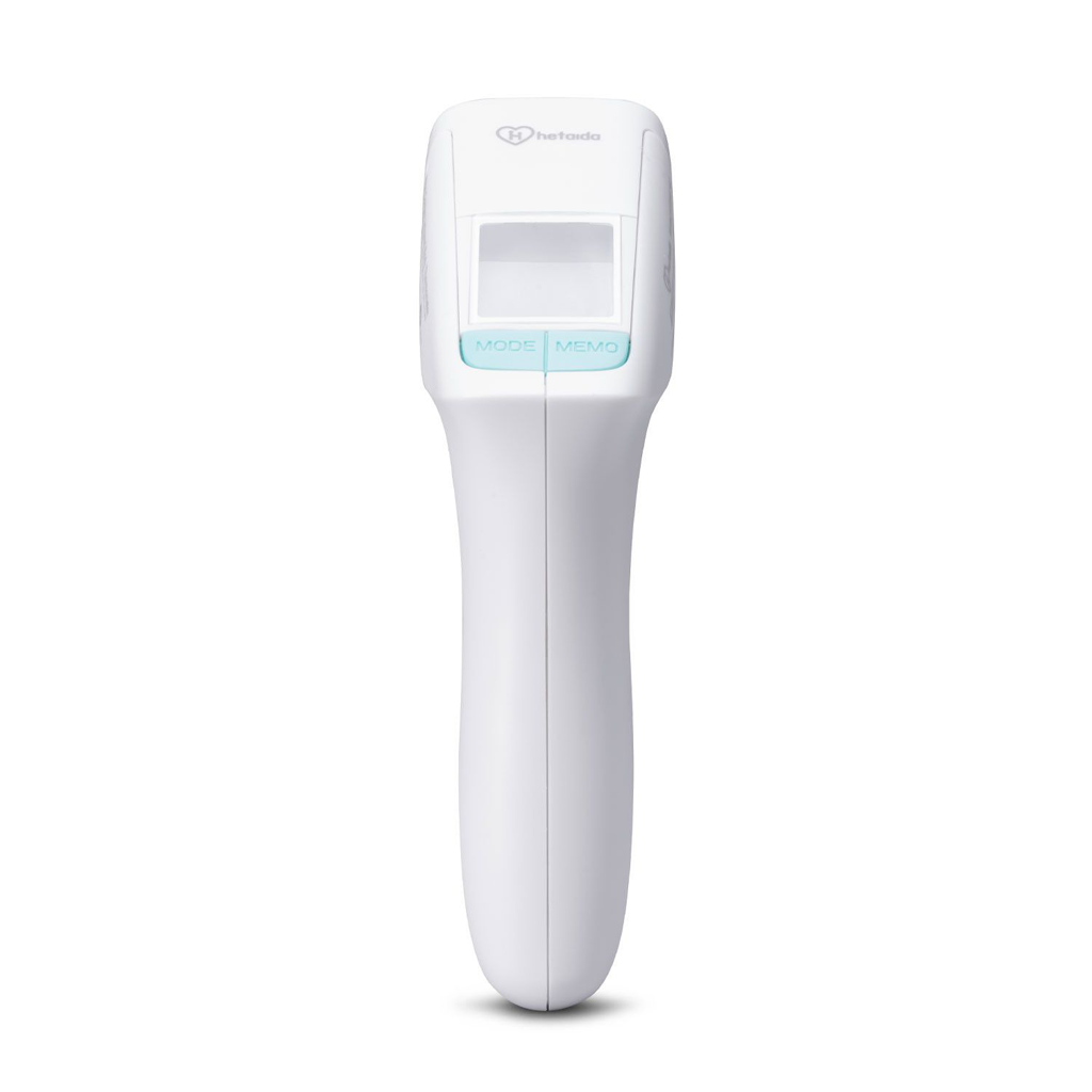 Display en bedieningsknoppen van de Midland ET10 infrarood thermometer
