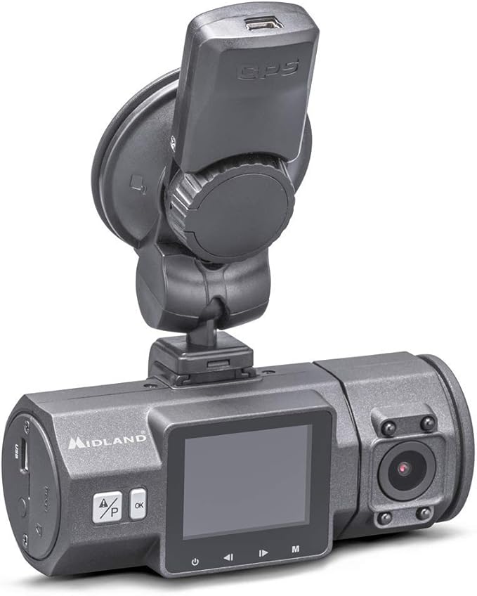 Midland C1285 Street Guardian Dual dashboard camera met display en raamhouder
