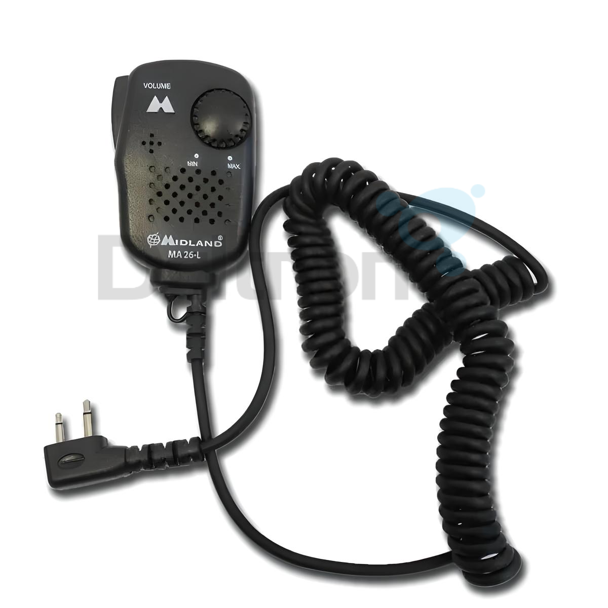 Midland MA-26 XL speaker microfoon met 2-Pin ICom S-connector, volumeknop en L-aansluiting voor 2,5/3,5mm