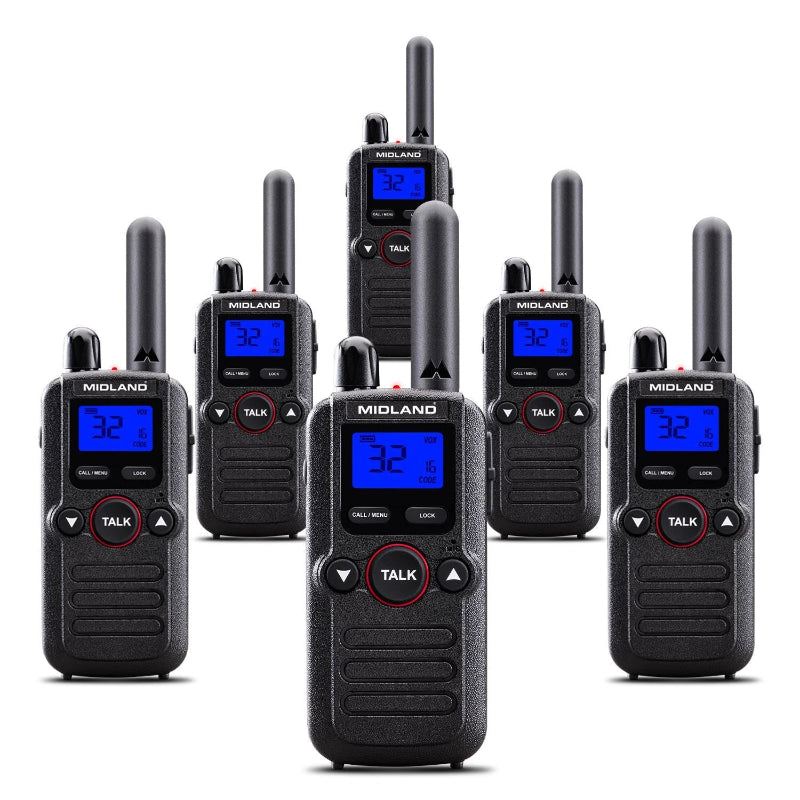 Midland BR180 Sixpack – Set van 6 portofoons met Multi-lader