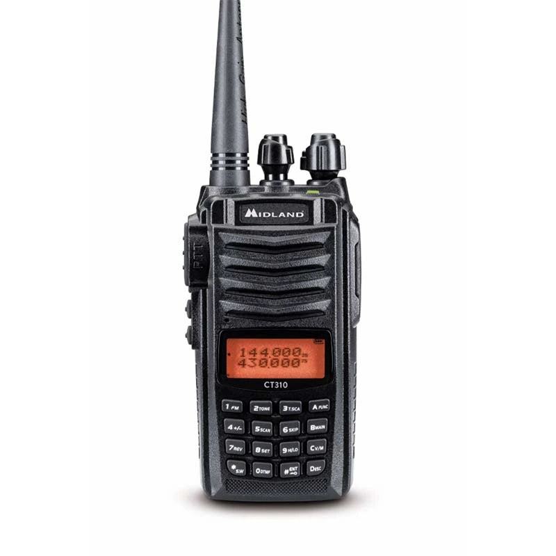 CT310 van Midland een professionele VHF/UHF portofoon met 5W vermogen en 200 kanalen