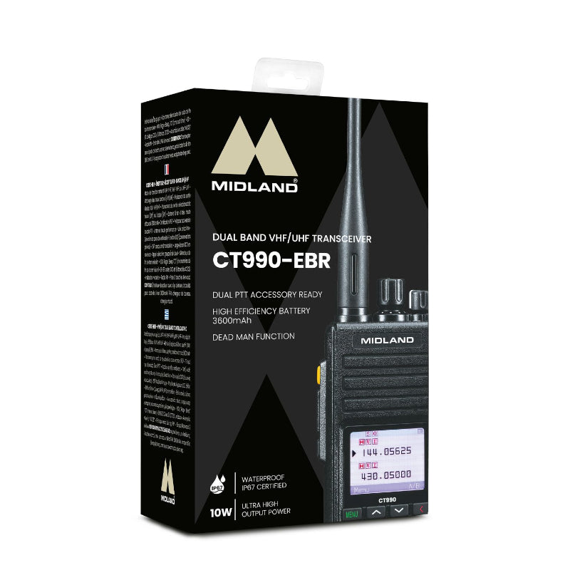 Midland CT-990 handheld UHF/VHF portofoon met de originele verpakking
