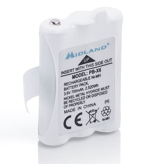 Midland PB-X6 (C1300) accu voor de Midland PMR446 portofoons XT50 en XT60