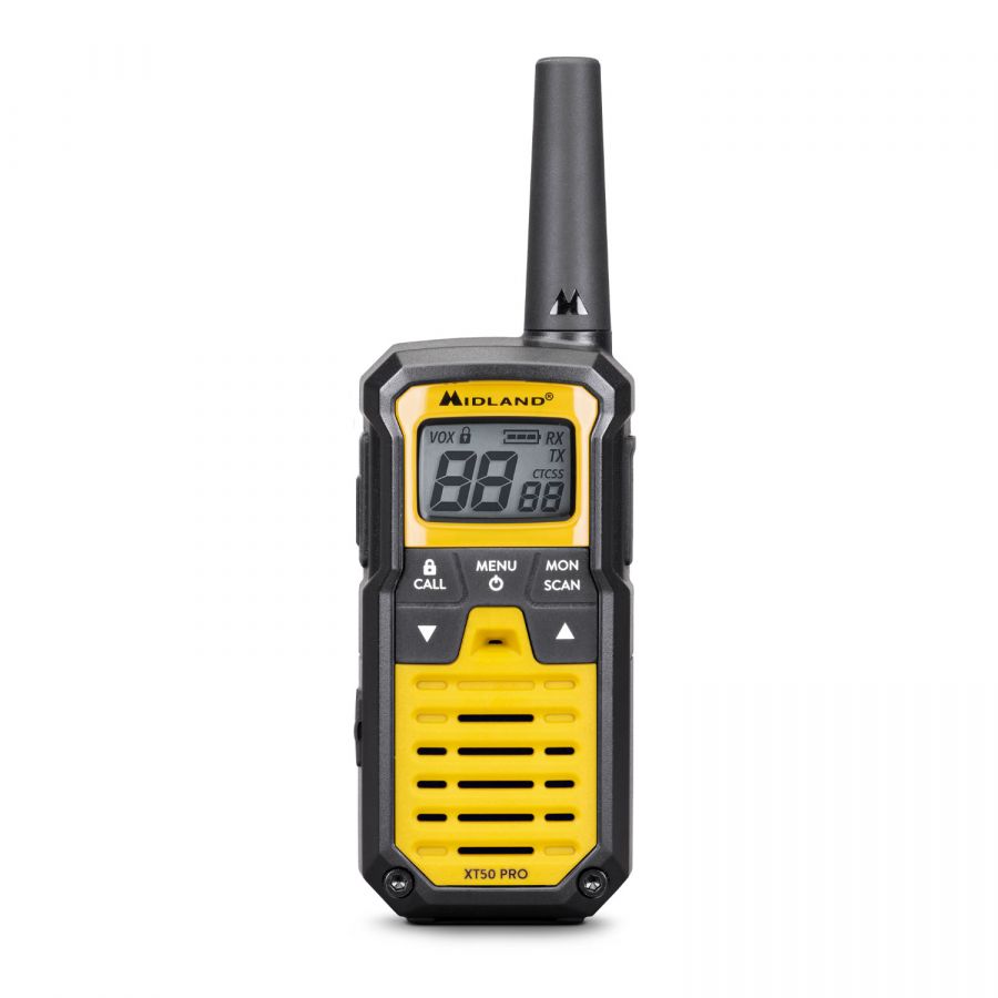Midland XT50 PMR446 portofoon met duidelijk display en grote bedieningstoetsen
