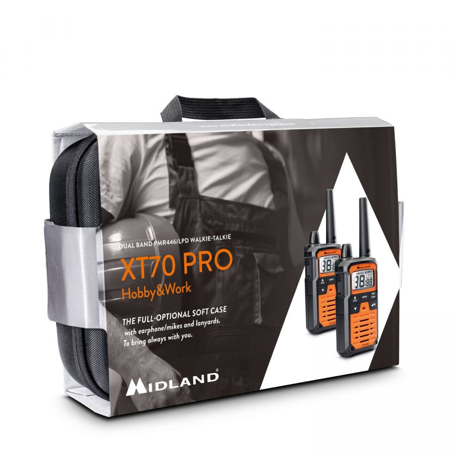 Midland XT70 Pro PMR446 portofoons met 9 VOX-niveaus en lange batterijduur