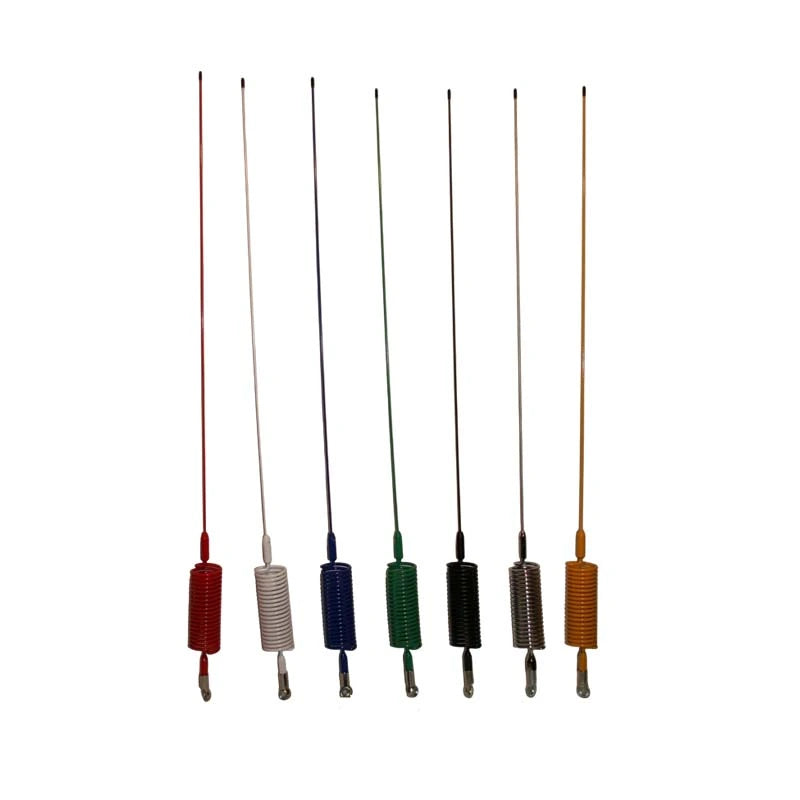 Mini Stinger 27MC antennesprieten die tegen een stootje kunnen. Verkrijgbaar in zeven verschillende kleuren