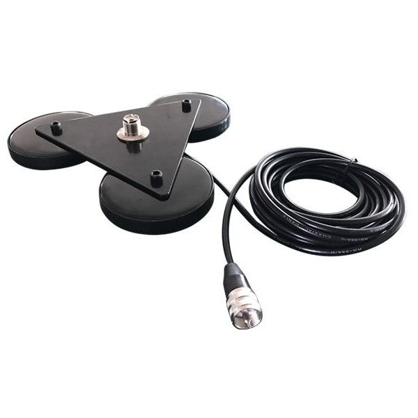 Moonraker Trimag-SB triple magneetvoet met 4m coaxkabel en een UHF-Female (SO-239)