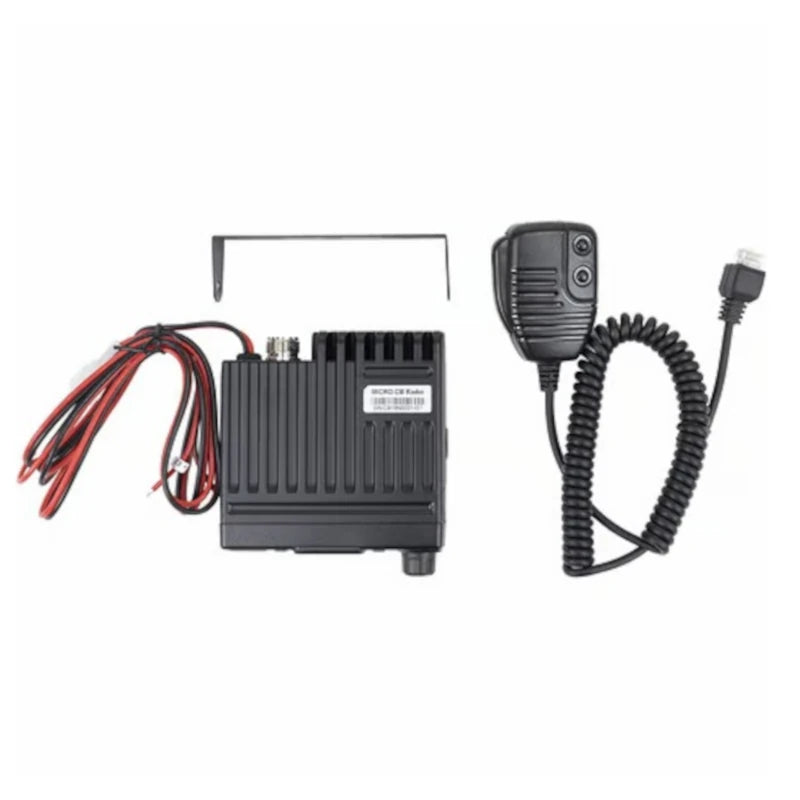 Moonraker Micro mobiele 27MC transceiver op 12V met alle meegeleverde accessoires