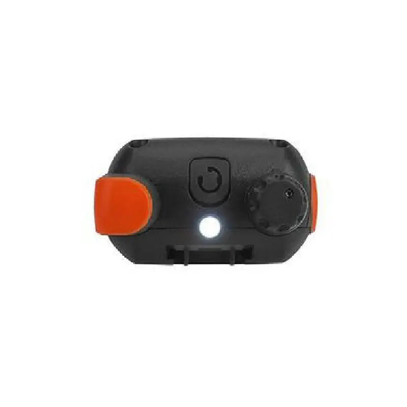 Bovenkant van de Motorola T82 portofoon met antenne, volumeknop en ledlamp