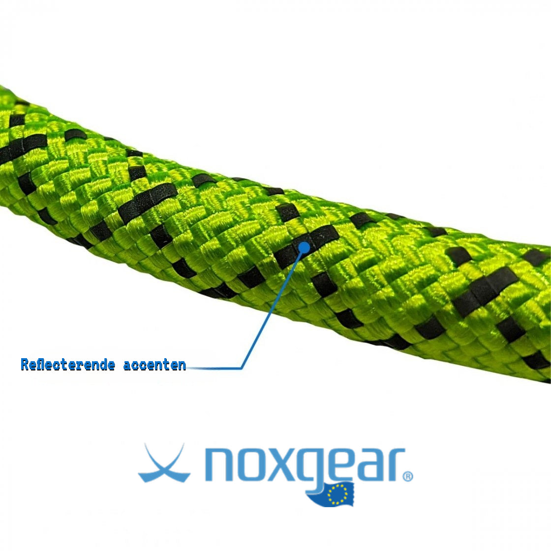Noxgear honden looplijn met reflecterende accenten in de kleur fluorescerend geel