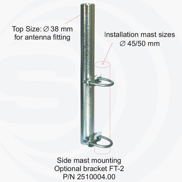 Sirio FT-2 optionele mastbeugel voor de Sirio GP 160 LB-UHF airband antenne