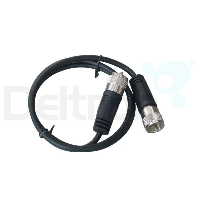 Correcte aansluiting van de SWR meter tussen CB-apparaat en antenne met deze kabel ertussen