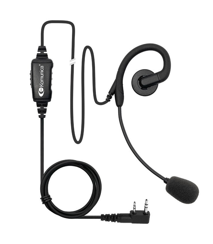 Komunica PWR-MIC-2-M 2-Pins Motorola, Midland, Hytera en Yaesu headset met microfoon
