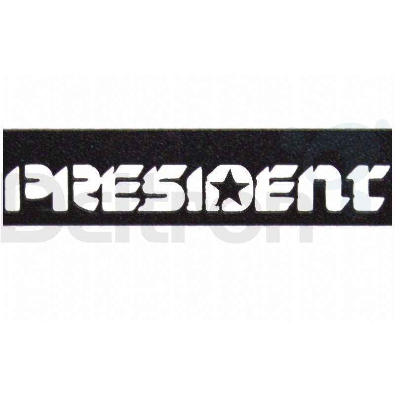 Uitgesneden President logo in DIN frame