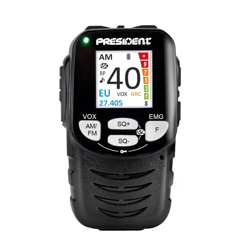 President William-2 mobiele 27MHz CB radio met multifunctionele draadloze microfoon met groot verlicht display en gebruiksvriendelijke knoppen