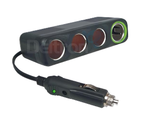 Roadpro RP704 4-weg sigaretaansteker hub met 12V sigarettenaansteker plug