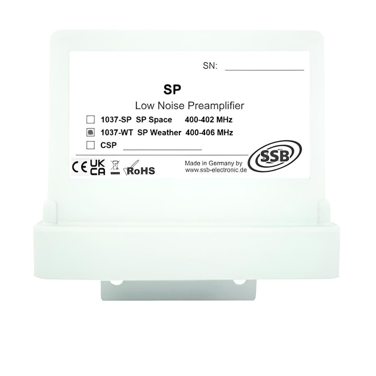 SSB SP Weather PreAmplifier een professionele SSB voorversterker voor toepassingen binnen het 400–406MHz bereik