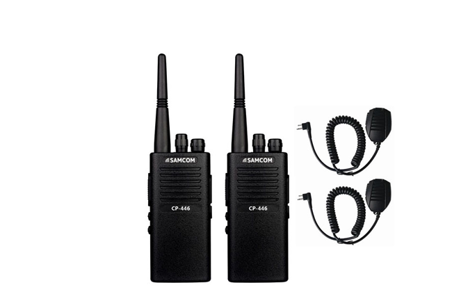 Samcom CP-446 portofoonset met speakermicrofoons