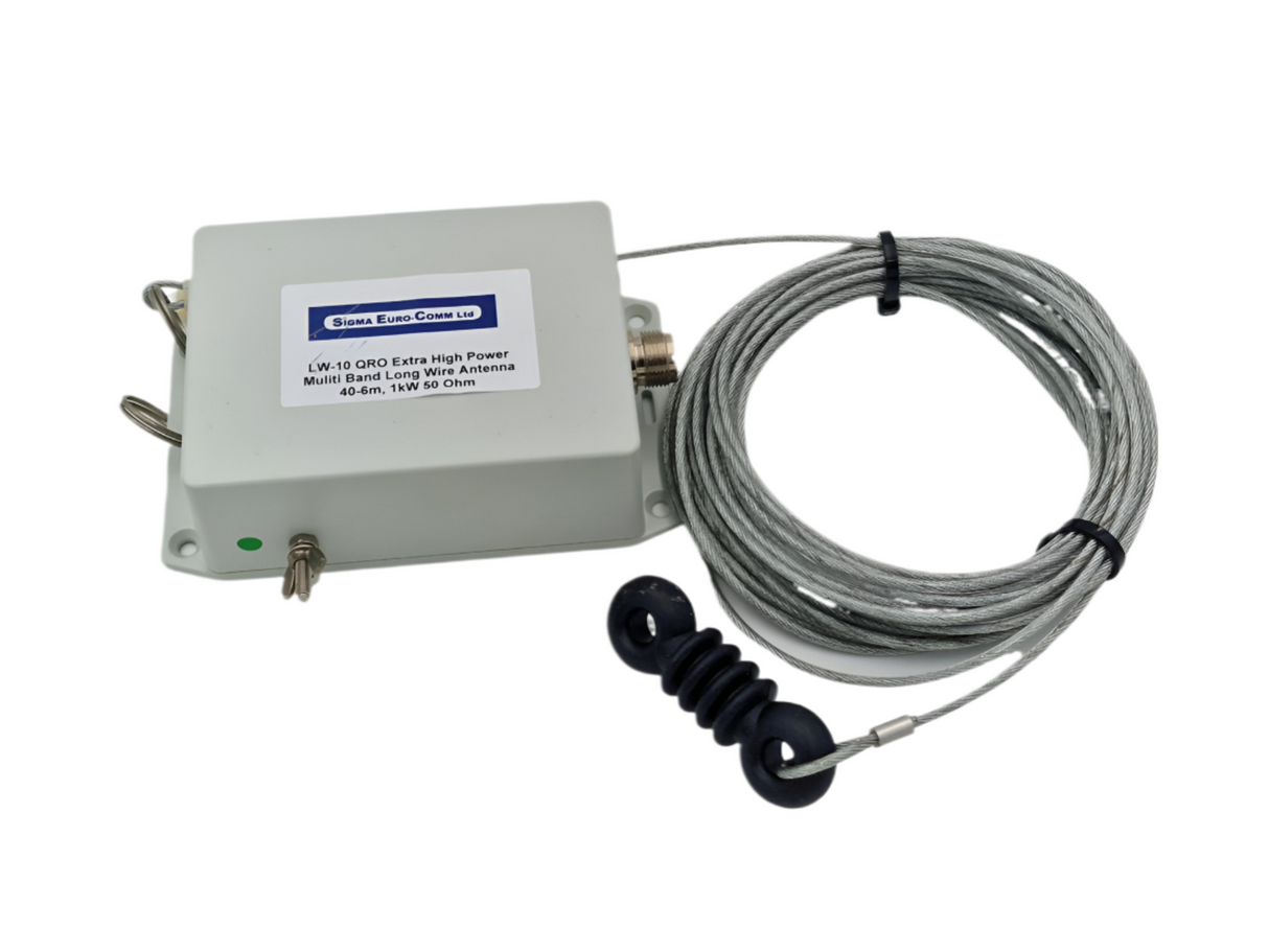 Sigma LW-10-HF-QRO draadantenne met geintergreerde UNUN en een vermogen van 1000W CW en SSB