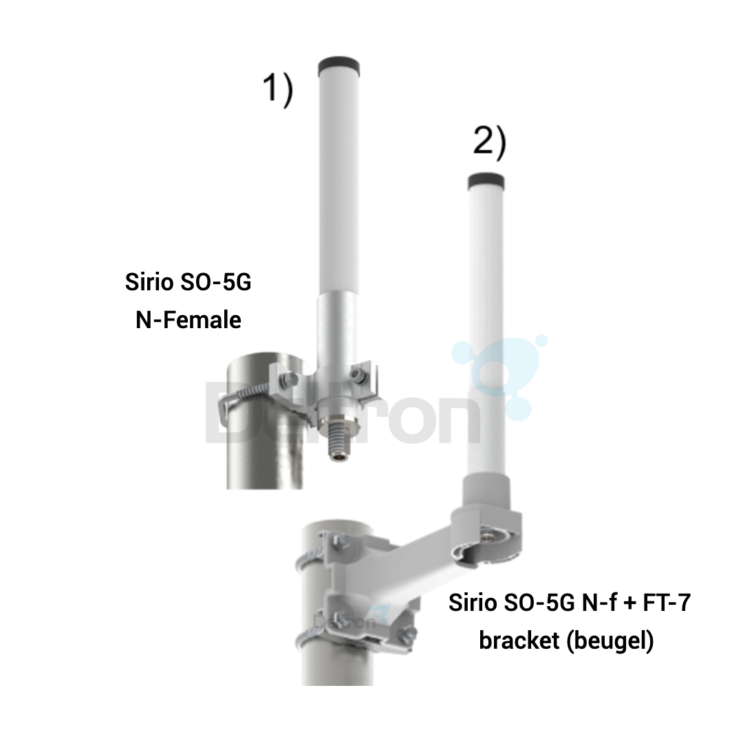Sirio SO 5G antenne en Sirio SO 5G met FT-7 antenne beugel