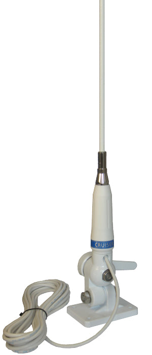 Sirio Cruiser 2000 27MHz CB marine antenne met 5m witte RG58 coaxkabel