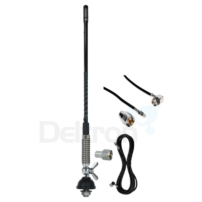 Sirio T4 27FME mobiele 27MC antenne met meegeleverde accessoires behorende bij de Albrecht Truckset 12/24V