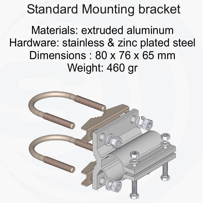 Standaard meegeleverde antennebeugel voor de Sirio WY-serie yagi richtantennes