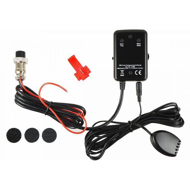 Stabo VOX-microfoon 4-Pins voor handsfree gebruik van 27MC bakkies.. Werkt alleen op 12 volt
