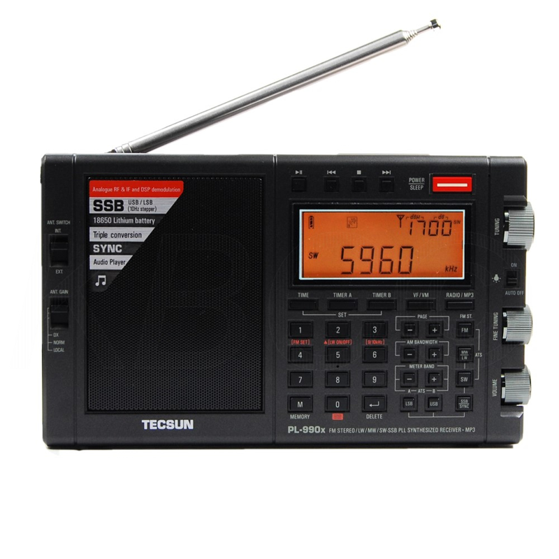 Tecsun-PL-900x-BT-Wereldontvanger met groot verlichti display en telescopische antenne