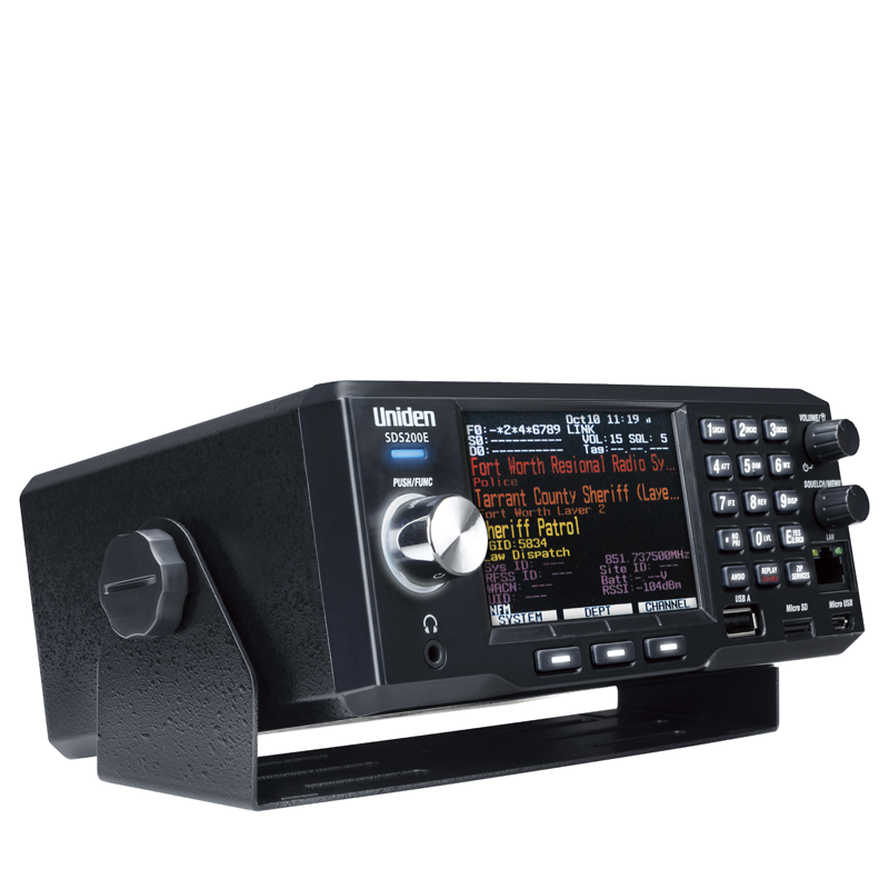 Uniden SDS-200E Trunk-Tracker X basisscanner met groot display en bediening aan de voorzijde