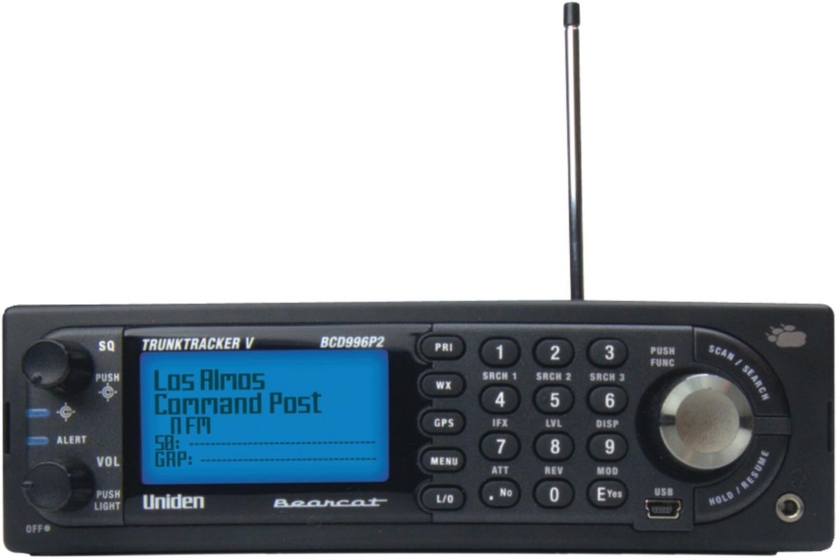 Uniden BCD996P2 mobiele basis scanner VS model met groot display, antenne en bedieningsknoppen