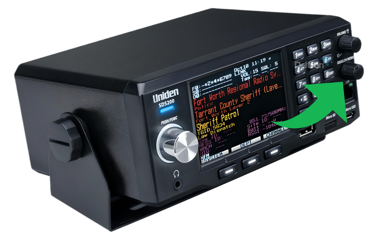 Uniden SDS200E scanner waarvoor losse onderdelen verkrijgbaar zijn ter vervanging bij schade