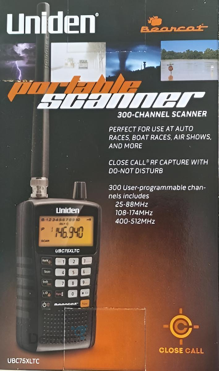 Uniden UBC-75XLTC portable scanner met USB-C aansluiting in de originele verpakking