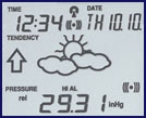 La Crosse WS2300 tijd, datum, seconden, tijdzone, voorspellingspictogrammen met tendenspijlen, luchtdruk etc.