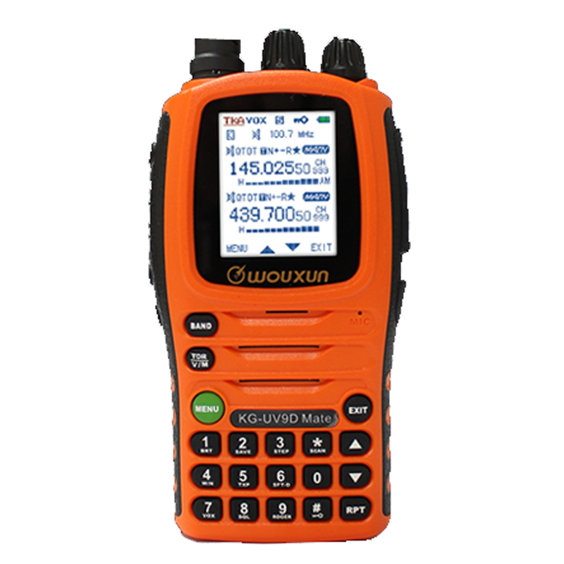 Wouxun KG-UV9D Mate cross-band portable transceiver met groot display en toetsenbord .