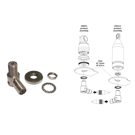 Sirio haakse SO-239 connector met montage instructies
