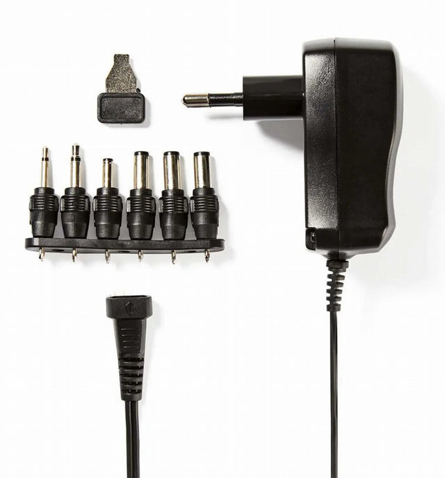 ACPA006 AC/DC-adapter met instelbare spanning van 3 tot 12 Volt en zes verwisselbare DC-aansluitingen