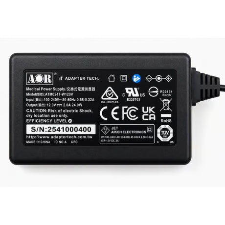 AOR ATM024T-W120V netvoeding met EU, UK, US en AUS stekkers voor de AOR AR-DV3 scanner
