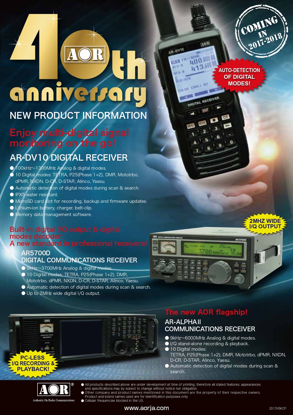Datasheet AOR AR-5700D radioscanner