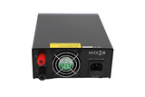 Achterkant van de Nissei NS-28SW schakelbare voeding met daarop de aansluitingen en ventilator