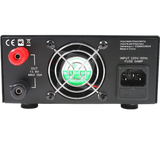 Achterzijde van de Sadelta SPS-2529a voeding met aansluitingen en ventilator