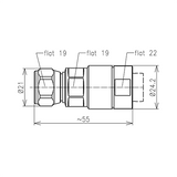 Afmetingen van de Spinner 706417 N-Male O-Ring Multifit connector voor LCF12