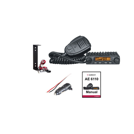 Albrecht AE6110 VOX 27MHz CB transceiver met meegeleverde accessoires