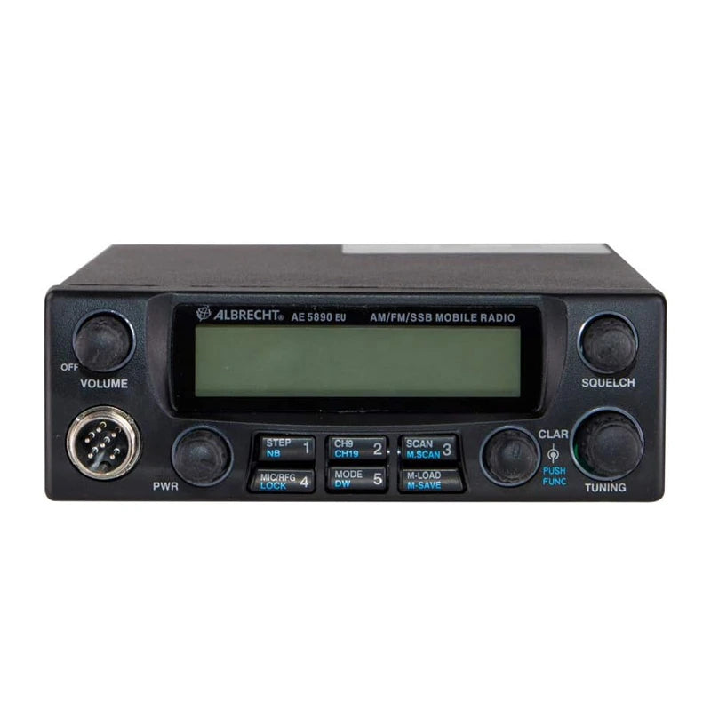 Voorzijde Albrecht AE5890 EU 10M en 12M transceiver AM/FM/SSB 